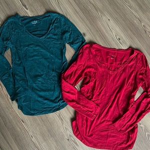 Isabel Maternity - Size Small - Blue and Red Long Sleeve Pregnancy